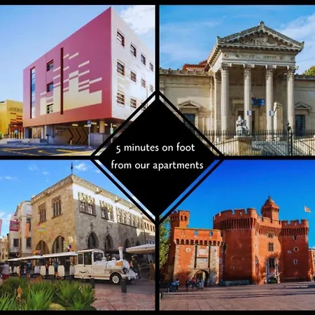 公寓 Elegance Castillet - Plein Centre Proche Gare Bus Et Transports - Ideal Couple Ou Pro - Moderne Et Confort - Speciale *